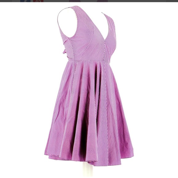 Sandro striped day dress Fits Sz.4-6 luxury - Picture 2 of 7